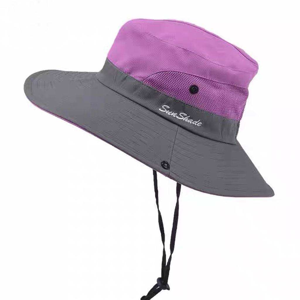 Wide-Brimmed Hiking Hat for Men, Summer Outdoor Western Cowboy Style, Sun Protection, Breathable, Quick-Dry Fishing Bucket Hat for Women