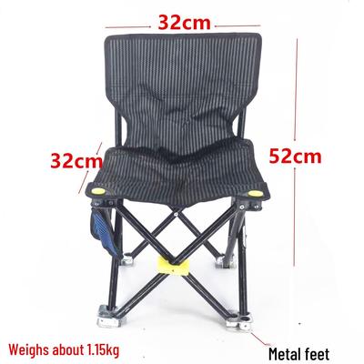 Compact Metal Leg Fishing Chair with Rod Holder – Portable Outdoor Stool for Sketching