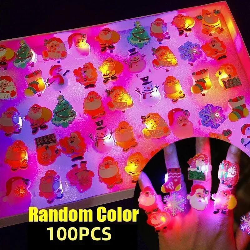 1/50/100 STÜCKE Weihnachten LED Ring Leuchtend Blinkende Fingerringe Leuchtende Magische Ringe Weihnachtsfeier Gastgeschenke Leuchtende Ringe Weihnachtsgeschenke