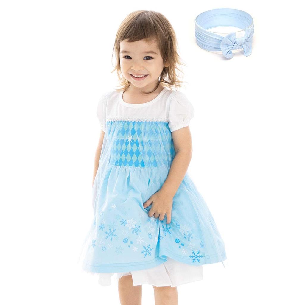 Princess Dress with Kids One Snow Rapunzel and Halloween d756 [monoii] Headband, Piece, Girls, Queen, Ariel, Costume,