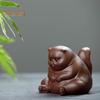 Adorable Ceramic Tea Pet Angry Cat Figurine Design Fine Workmanship Tea Table Desk Tearoom Home Decoration Ornament