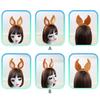 Dogs Hair Hoop Set Foxes Ears Headband Plush Tail Bowtie False Nose Animals Costume Set for Halloween Cosplay Party