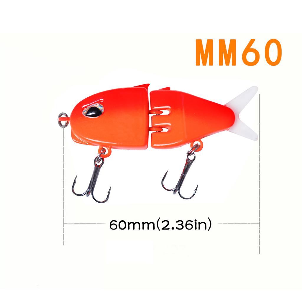 Realistic Fishing Lures 2 Joint Fishing Swimbait Colorful Mini Double Hook Swim Bait For Trout Freshwater Saltwater Fishing Gear