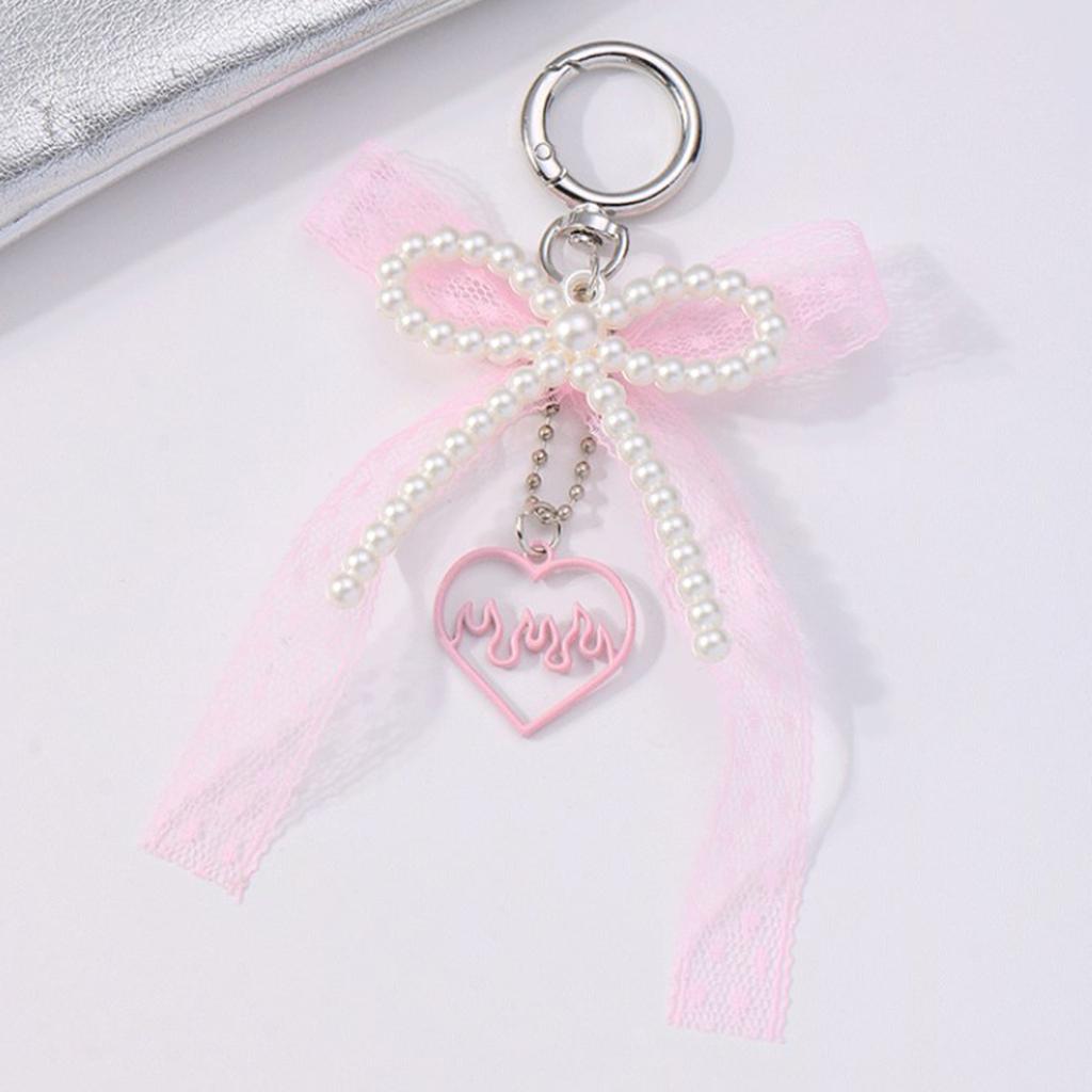 Брелок-лента с бантом, искусственный жемчуг, банты, подвеска для женских сумок и рюкзаков, красочный брелок для сумки, украшение