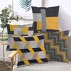 2D flat printing Modern Patterned Cushions Yellow Grey Black Design Polyester pillowcase, sofa decorative cushion cov