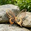 Rusty Butterfly Garden Decor, Hollow Out Butterfly Silhouette Lawn Decoration, Double Layer Butterfly Yard Statues Pathway Signs for Outside Patio