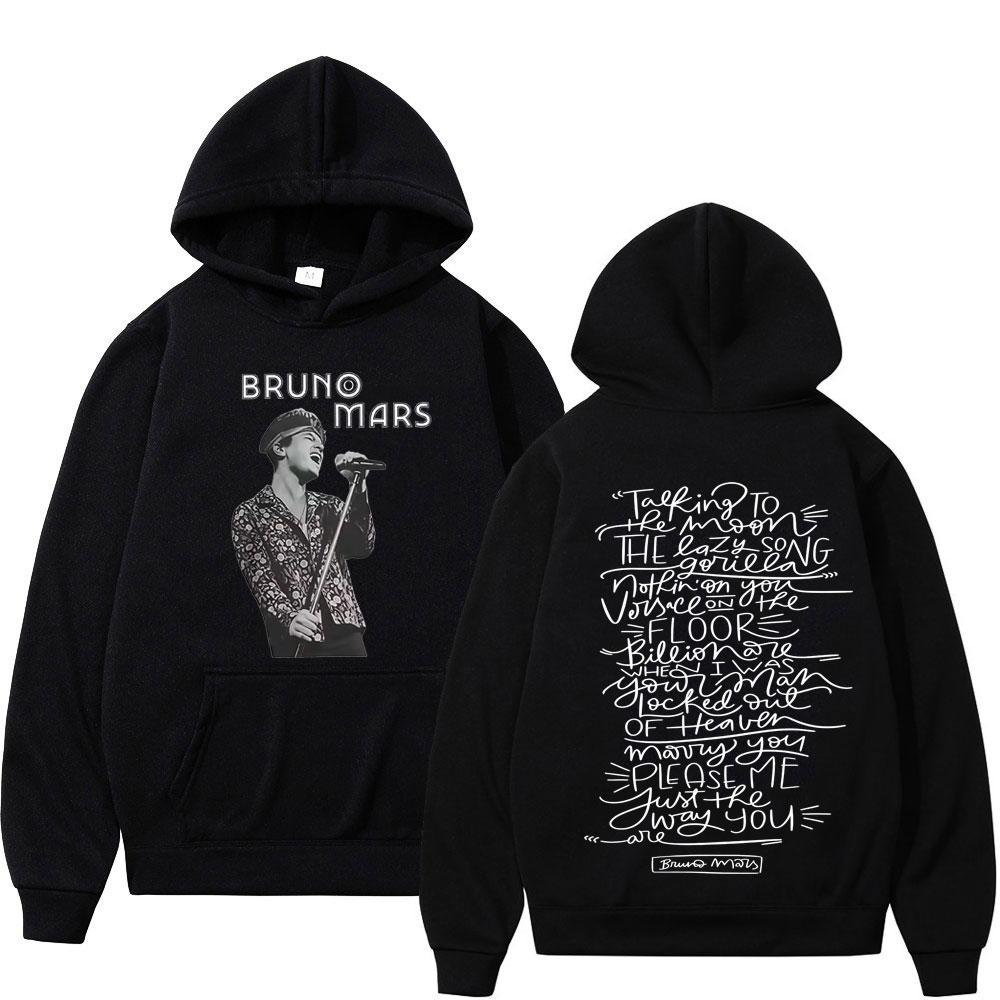 Bruno Mars The Romantic Tour 2026 Bluza z nadrukiem Męska Damska Vintage Hip-hop Pulower Jesień i Zima Luźne Codzienne Bluzy
