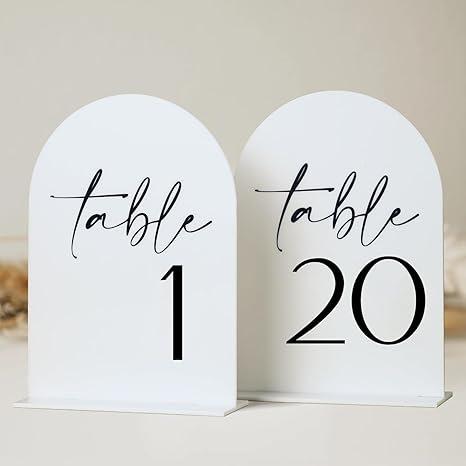 Arch Acrylic Wedding Table Number Card with Stand Mirrored Table Number Holder for Wedding Reception,Party,Anniversaries,Event
