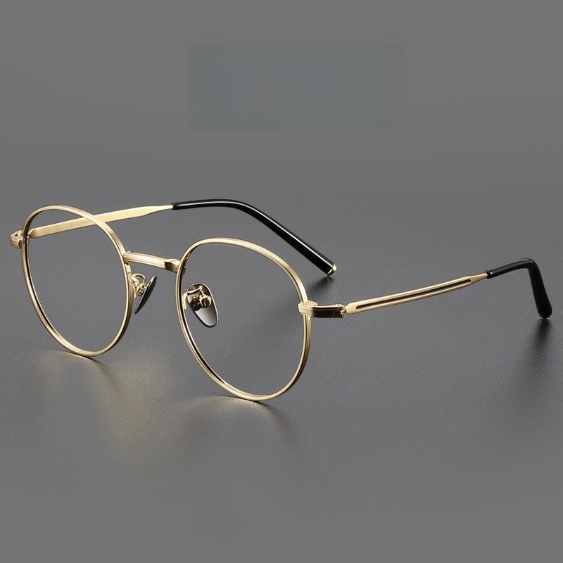 YIMARUILI Retro Round Prescription Glasses Men And Women Myopia Hyperopia Progressive Anti-Blue Light Photochromic Eyeglasses