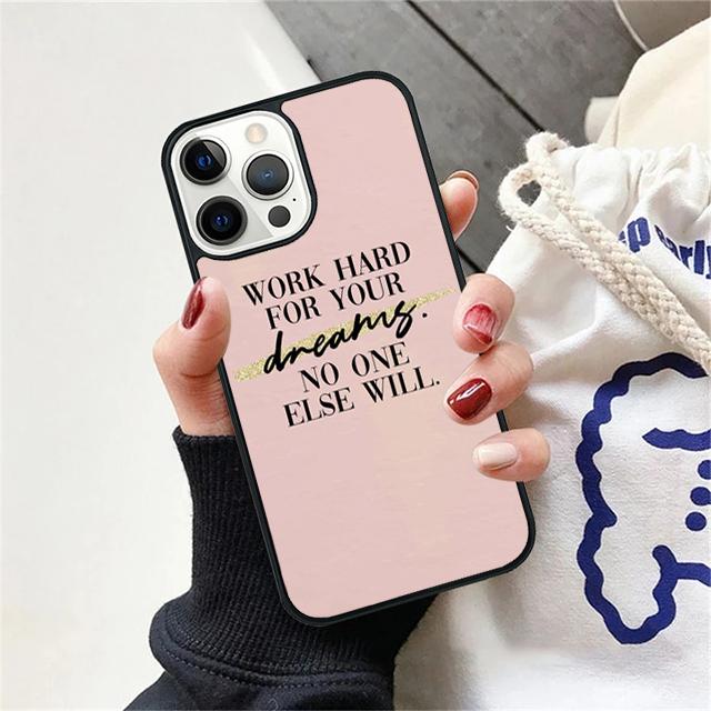 Pink Workout Motivation fitness Gym quotes Phone Case Cover For iPhone 17 Air 15 16 14 13 12 Pro Max 11 Pro Max Plus