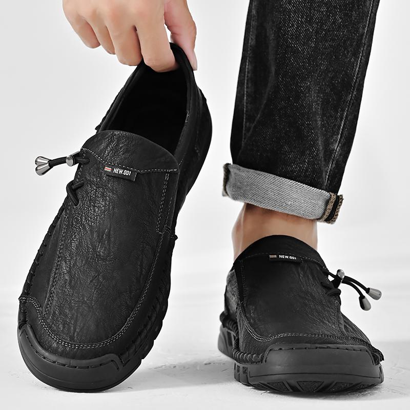 Handmade Genuine Leather Men's Casual Shoes Comfortable Moccasins Men Business Flats Shoes Driving Shoes