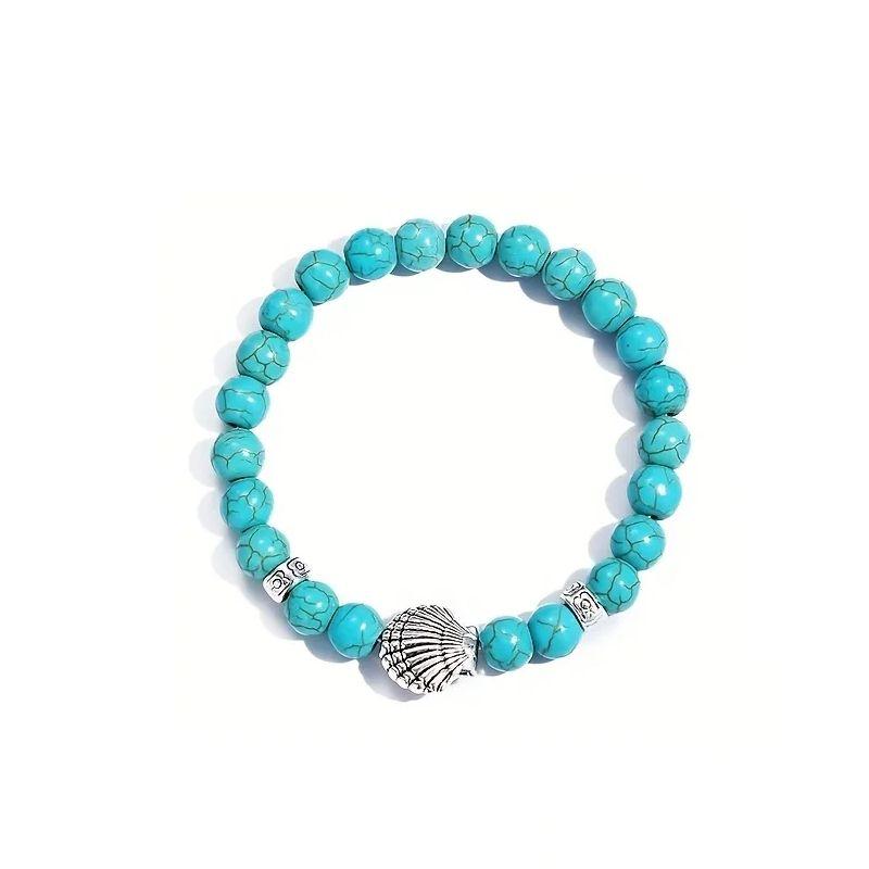 Bohemian Ethnic Style Turquoise Stretch Bracelet, Fashion Turquoise Jewelry