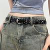 Women'S Y2K Star Rivet Pu Leather Belt Punk Gothic Adjustable Pin Buckle Waistband Trendy Streetwear Decor Belt For Jeans Skirt
