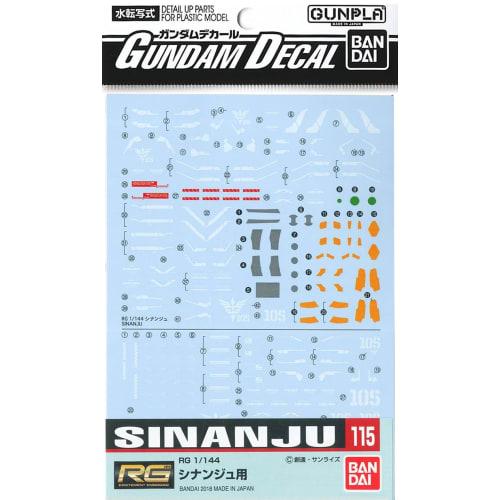 Gundam Decal RG 1/144 pro Sinanju Mobile Suit Gundam UC (Jednorožec) č.115