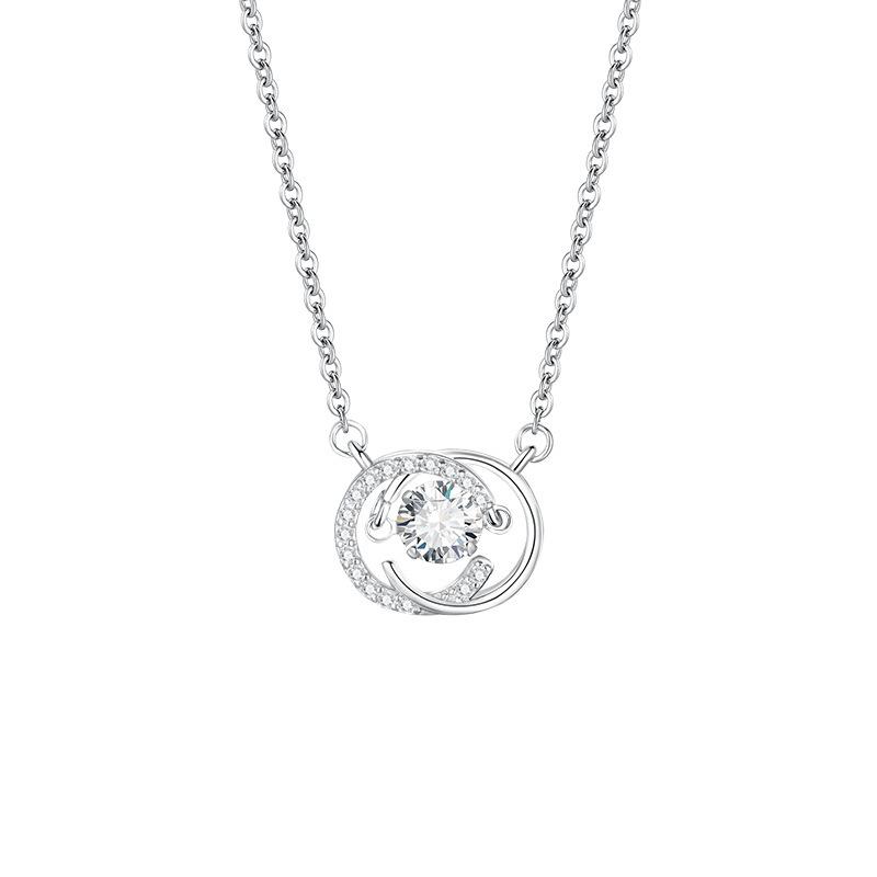 

Гибкое ожерелье Double C Double G для женщин, простая подвеска в виде бьющегося сердца, цепочка на ключицу