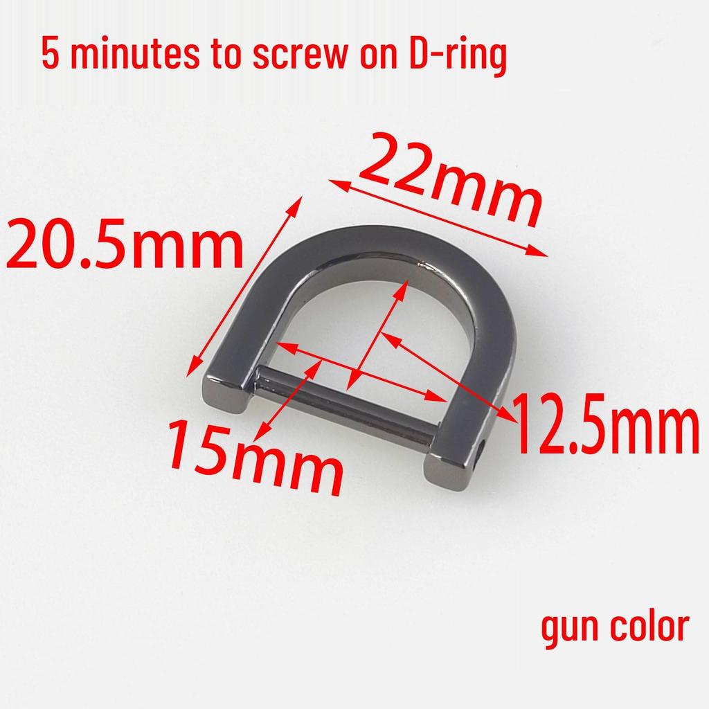 Detachable Metal Chain Shoulder Strap Buckle with D-ring and Horseshoe Loop for Bags