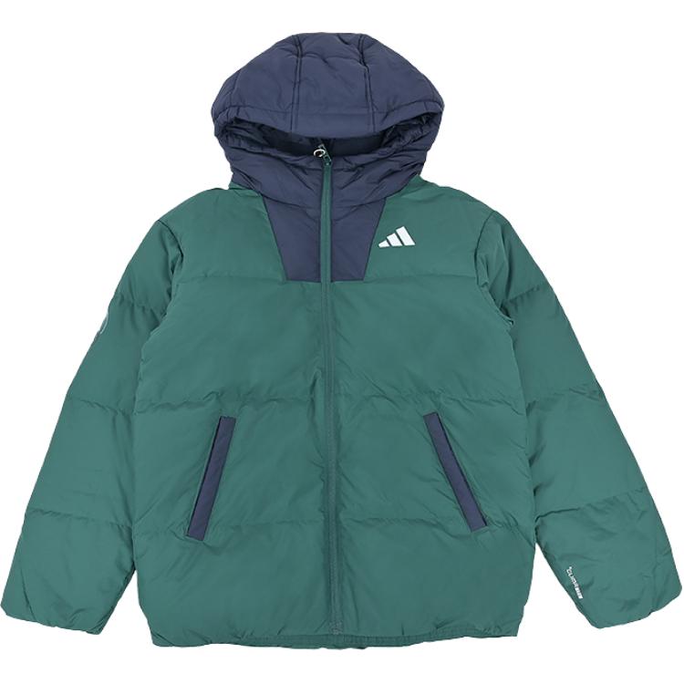 Adidas Kids Casual Warm Color Block Hooded Long Sleeve Down Jacket Kids Jackets KC2813 110
