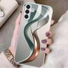 Abstract Art Silver Plated Glass Phone Case Suitable for Samsung GalaxyS26 S25 S24 S22 S21 S20FE/Ultra/Plus Anti Drop Back Cover
