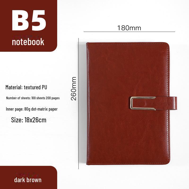 Premium Business Leather Notebook Gift Set with Custom Logo, A5/B5 Sizes, Thick Conference Notepad