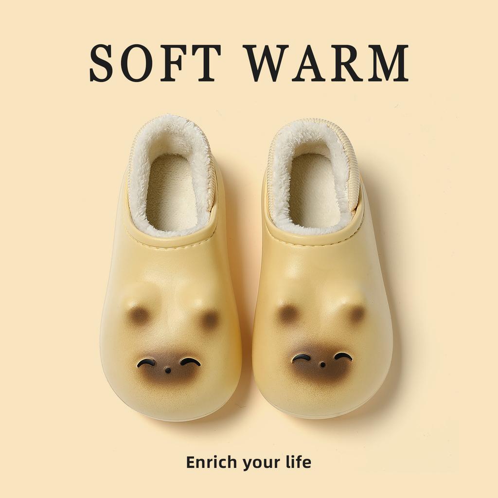 Waterproof cotton slippers autumn and winter bags and indoor home new warm thick-soled non-slip velvet cotton shoes