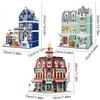 Non-Toxic European Street Scene Architecture Creative 3D Micro Building Blocks Coffee Shop Market Store Adult Kid Christmasgift