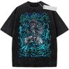 Unisex Washed Black Vintage Tshirt Demon Slayer Shinobu Kocho Highquality Fabric for Home Leisure Travel Shopping