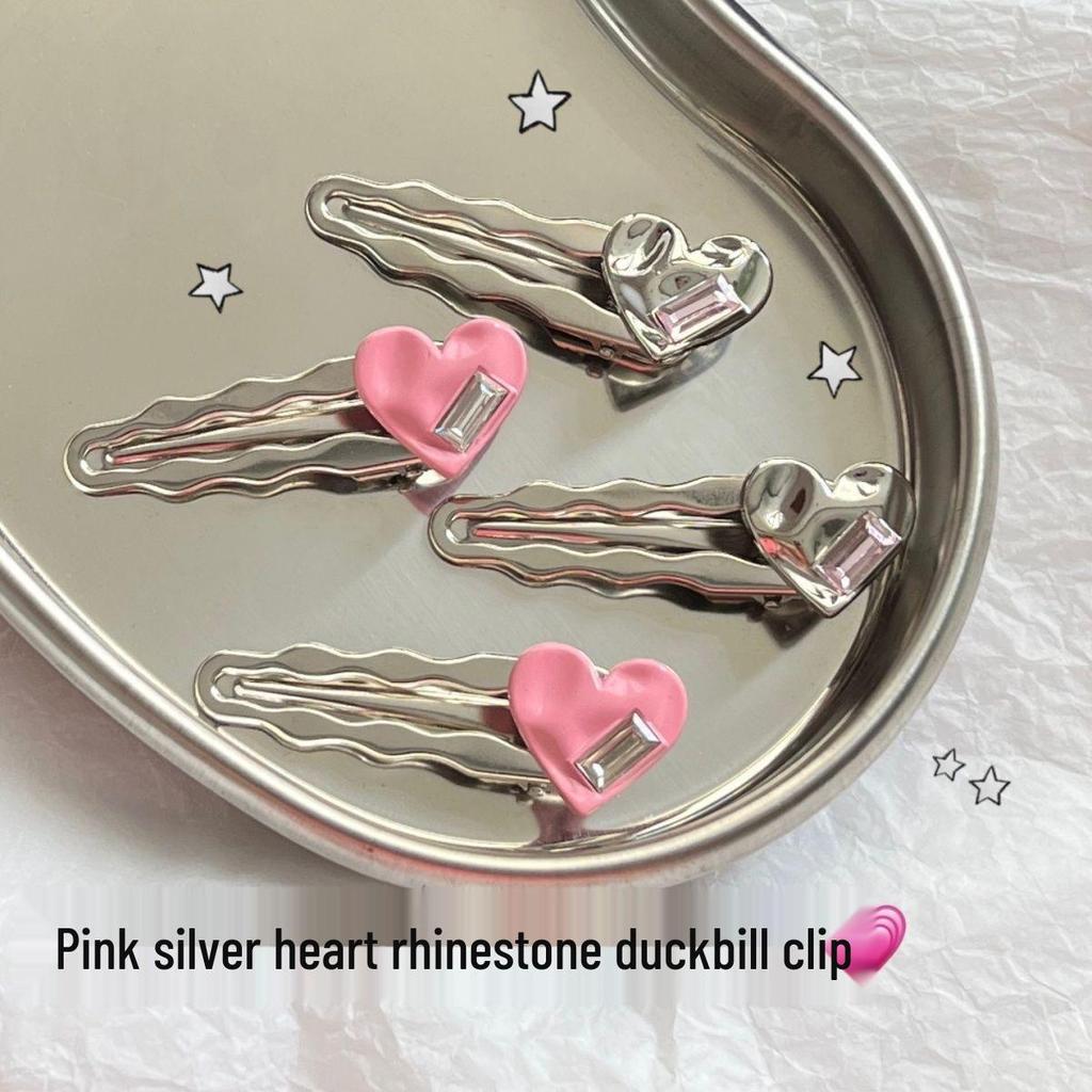 Girlish Heart Hair Clip - Sweet, Cool, Spicy Heart Hairpin for Bangs, Forehead, or Duckbill Style.