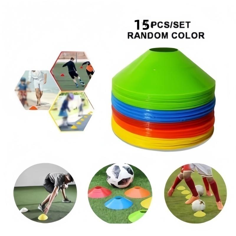 15pcs soccer Training Sign Dish Pressure Resistant Cones Marker Discs Bucket Outdoor Basketball Football Training Sports Toy