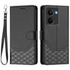 For Realme P3 Ultra 5G Case Imprinted Honeycomb RFID Blocking Leather Phone Cover with Strap