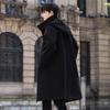 ROMON Men's Mid-Length Hooded Wool Blend Trench Coat