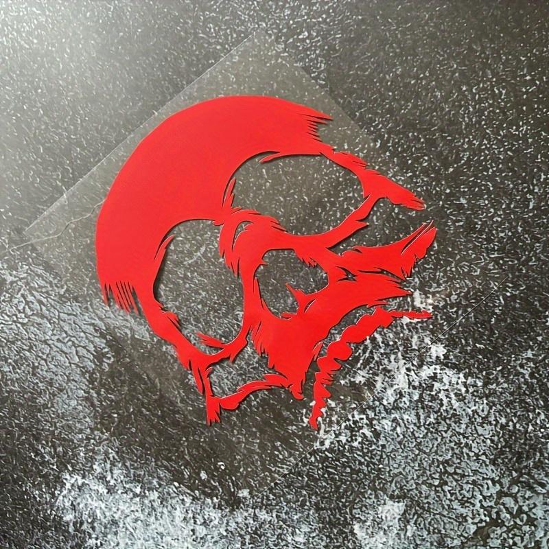 1PC Waterproof Holographic Skull Vinyl Stickers In Red White Black for Car Motorcycle Helmet Decoration Durable Premium Fashion