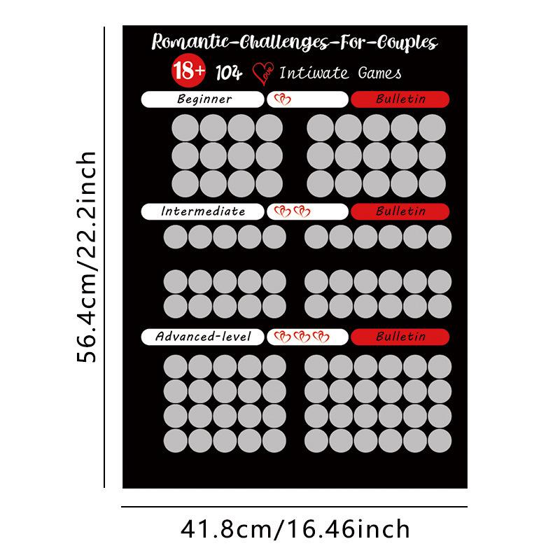 Plakat zdrapka dla kochanków z różnych krajów: Wyzwanie 100 Poz dla Par