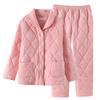 Netakara Winter Warm and Extra Gauze Top and Bottom Sizes Long Solid Perfect Gift for Winter or Day Women's Pajamas, Warm, 6-Layer Set, M, L, XL,