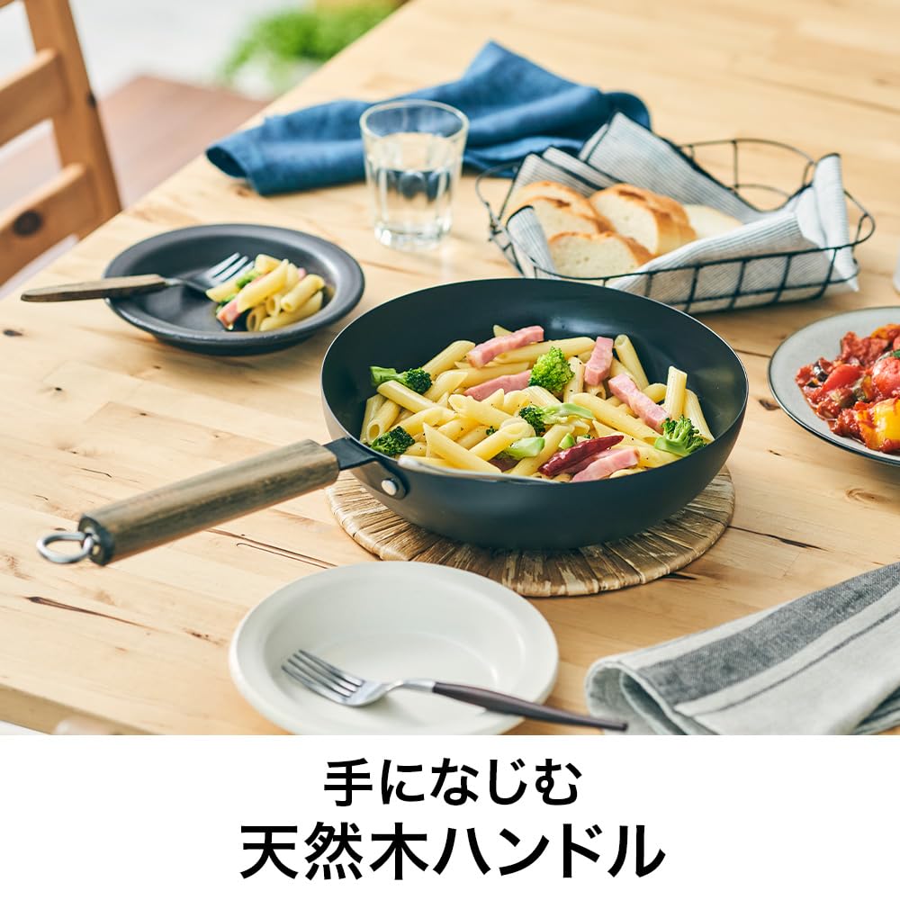 iron frying Frying deep 24 compatible with gas no need for dry metal tools can be high temperature cooking iron nitride [Rust-resistant pan] simfe.