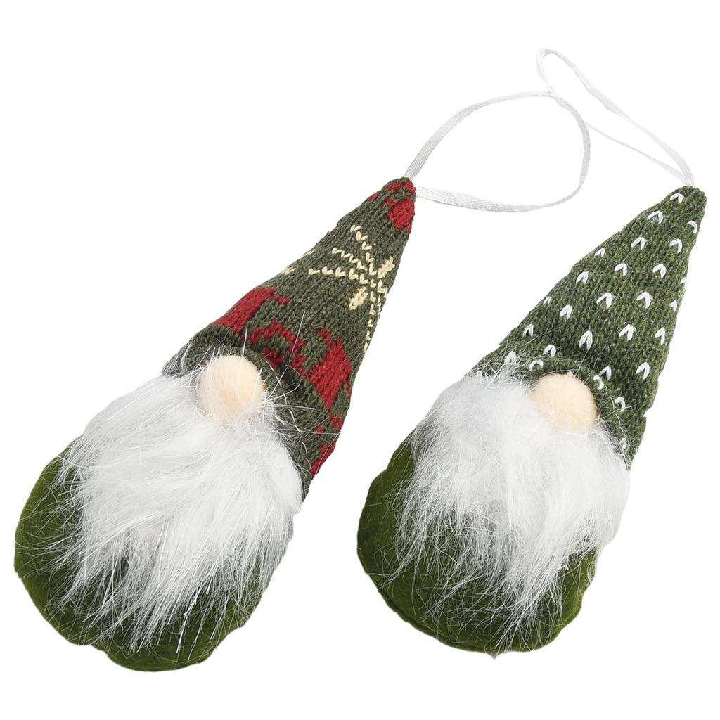 Christmas Tree Hanging Gnome Plush Decorations with Santa Dolls (Set of 3)