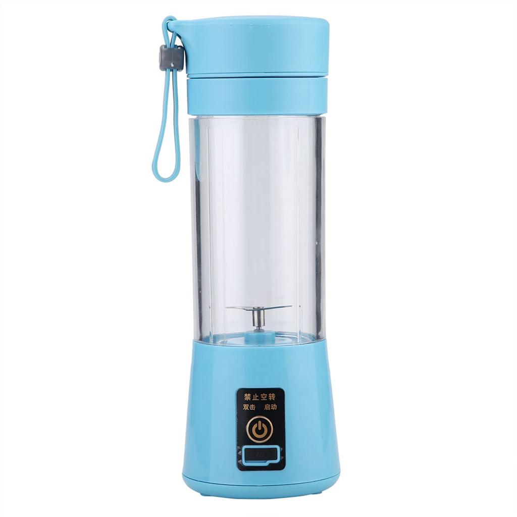 USB Portable Electric Fruit Juice Blender Machine Juice Extractor Double Blade (Blue)