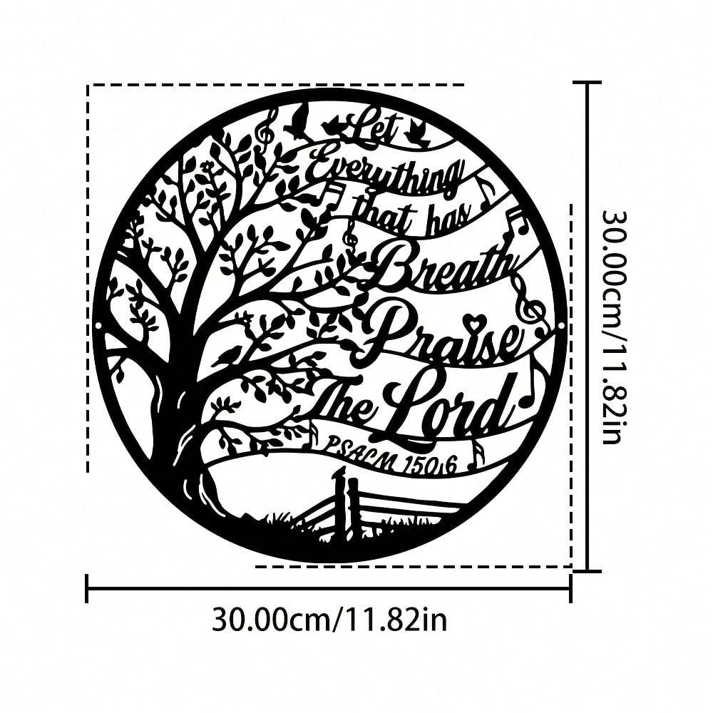 

Metal Wall Art Psalm 150 6 Cast Iron Tree of Life Religious Home Decor Spiritual Gift разноцветный