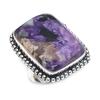 Natural Russian Charoite Gemstone 925 Sterling Silver Jewelry Ring Size 8 ETC-13302