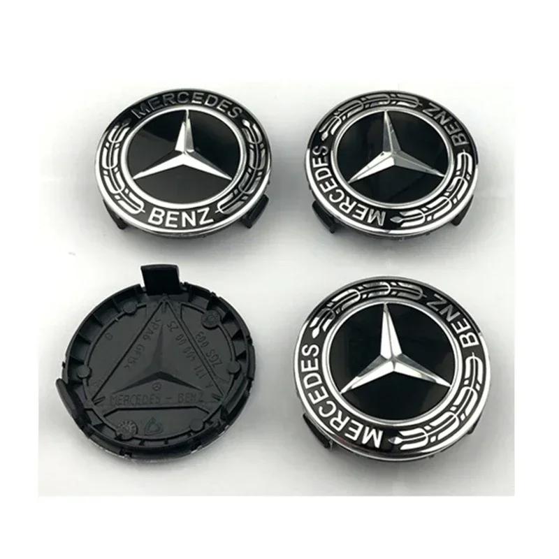 Hub Cap 4PCS 75mm NEW Car Logo Wheel Center Hub Caps Cover for Mercedes Benz B/C/E/S Class A Class C200L GLC GLK CLA W166 W163 W221