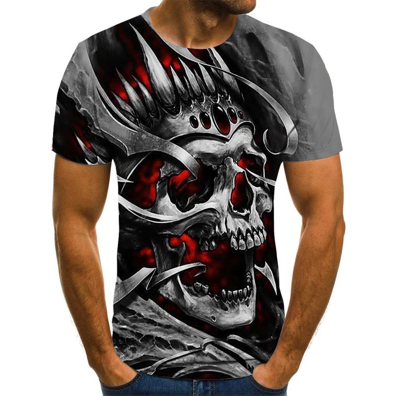 New Hot Selling Men's T-shirts Men's Horror 3DT Shirts Summer Fashion Top O-Neck Shirts Boys' Personalized Cool Street Clothing