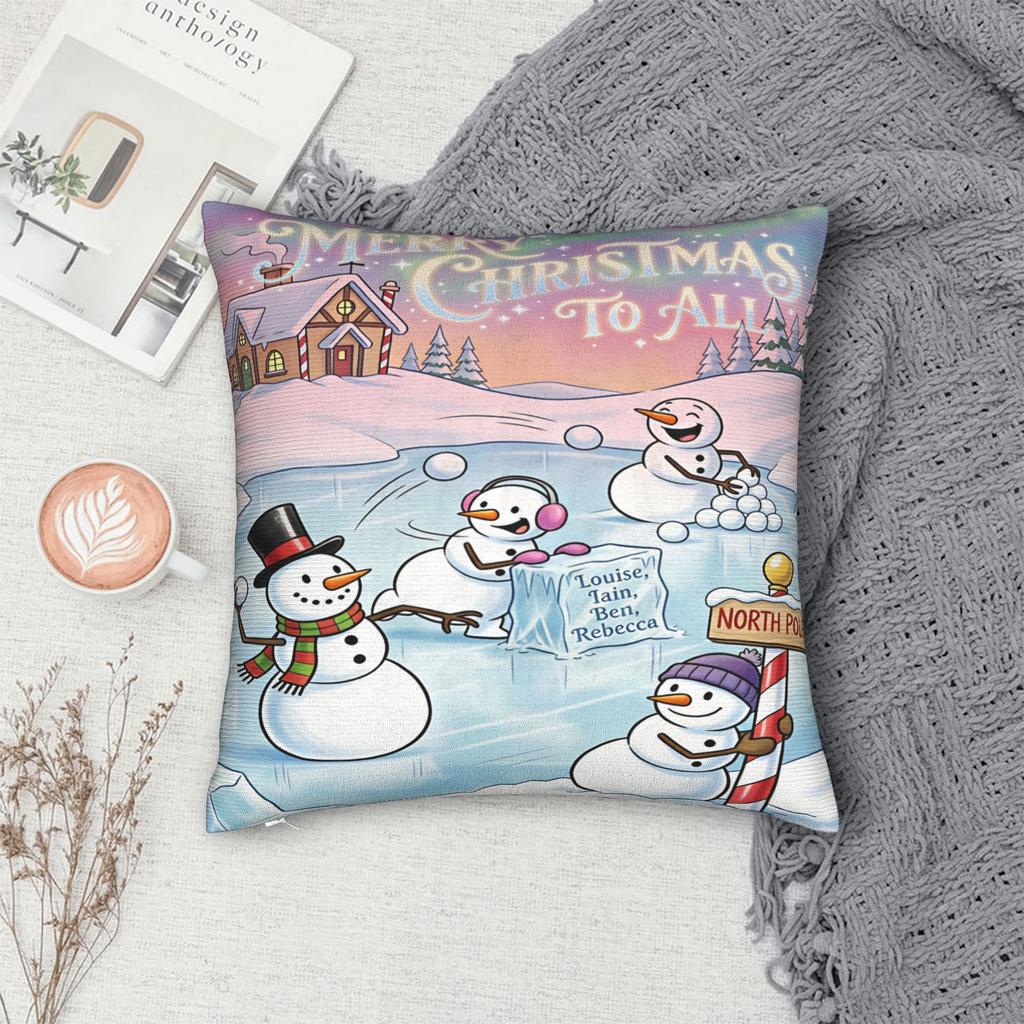 Pillow Case Snowman Frostys Soft Pillow Cover For Sofa Bedroom Home Decor Vintage Pillowcases
