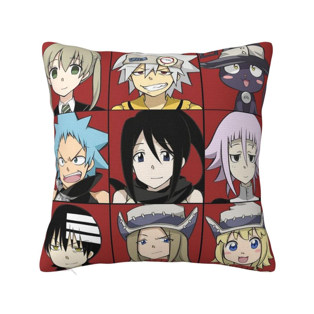 Classic Anime Soul Eater Square Pillowcase Cushion Cover Pillow Case Throw Pillow Cover for Home Bedroom Car