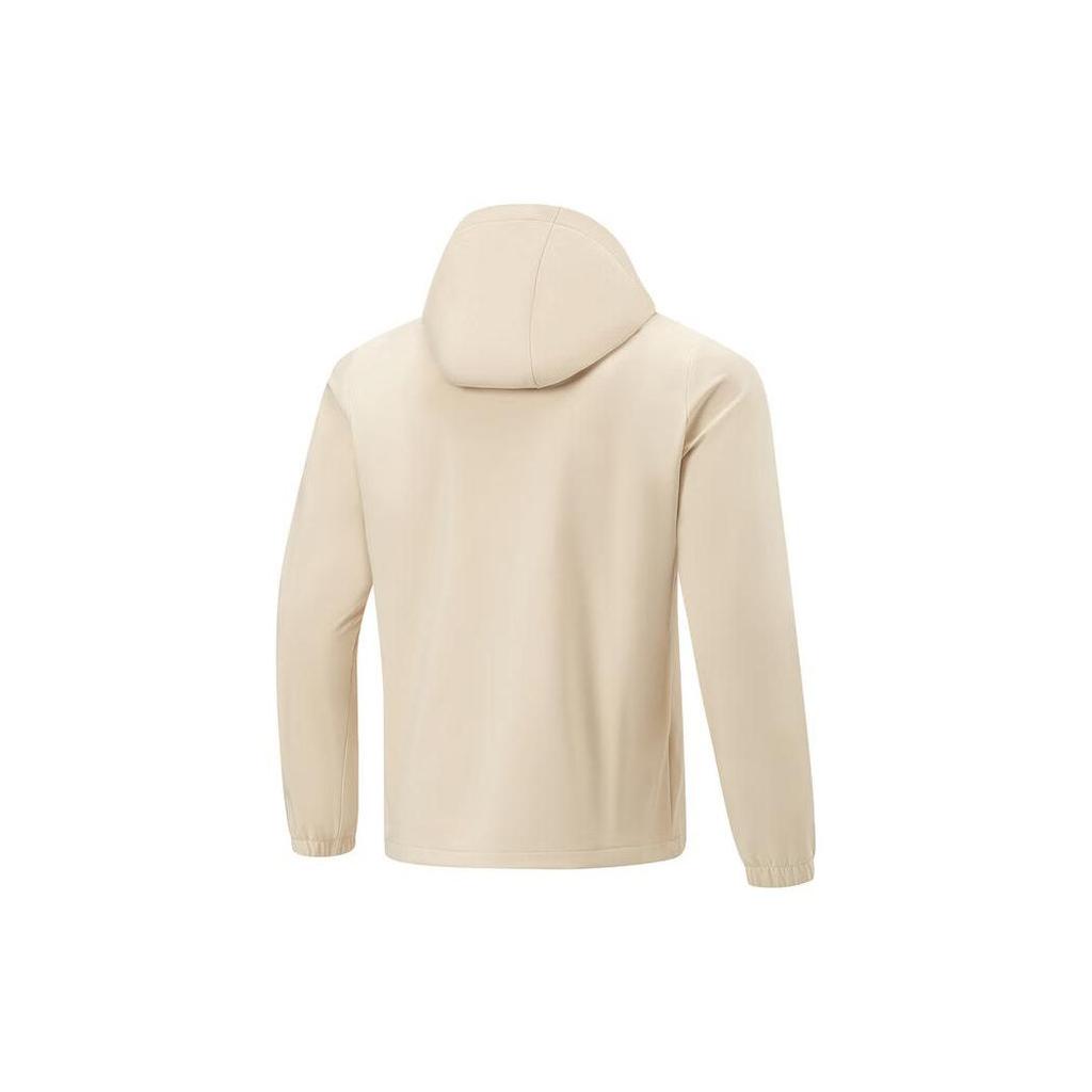 Li-Ning Fitness Series Solid Color Hooded Fleece-Lined Thick Sports Jacket Men Jacket Fog-Khaki AFDT631-2