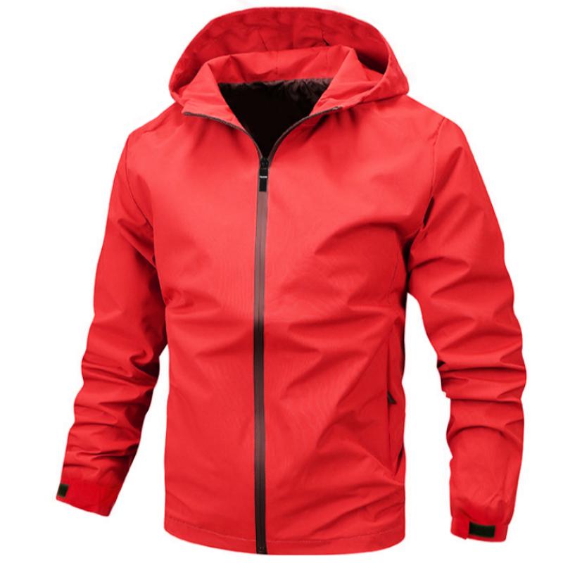 Men's Casual Hooded Jacket Spring Autumn Trendy Korean Style Climbing Sports Wear Windproof Warm Outerwear Loose Fit