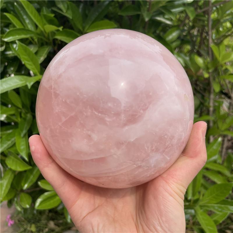 BIG SPHERE BALL Natural Pink Rose Quartz Crystal Healing Ball Sphere Chakra Meditation Stone NEW