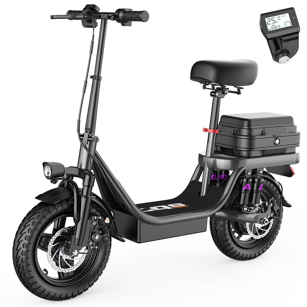 TOOFLY GQ8 14'' Adult Electric Scooter 20MPH 250W Motor 48V15Ah Battery City Commuting E-Scooter Equipped With Removable Seats