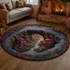3D Wonderland Mushroom Valley Rug Fantasy Forest River Carpet Red Rose Floral Illusion Floor Mat Mystical Fairy Home Decor Rugs