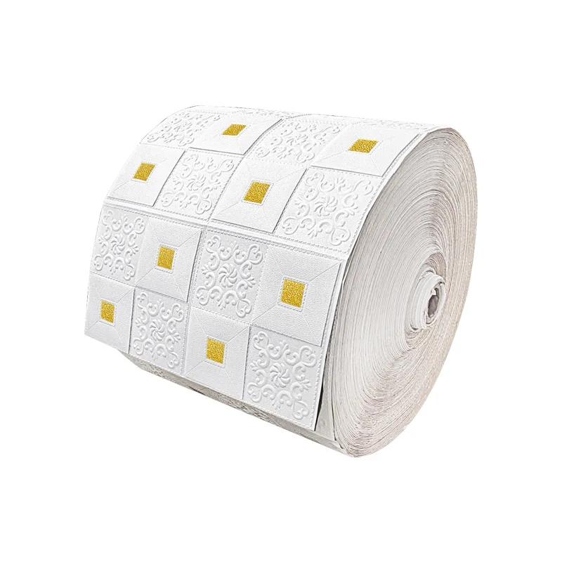 3/5/10m 3D Self-Adhesive Wallpaper Continuous Waterproof Brick Wall Stickers Living Room Bedroom Children's Room Home Decoration