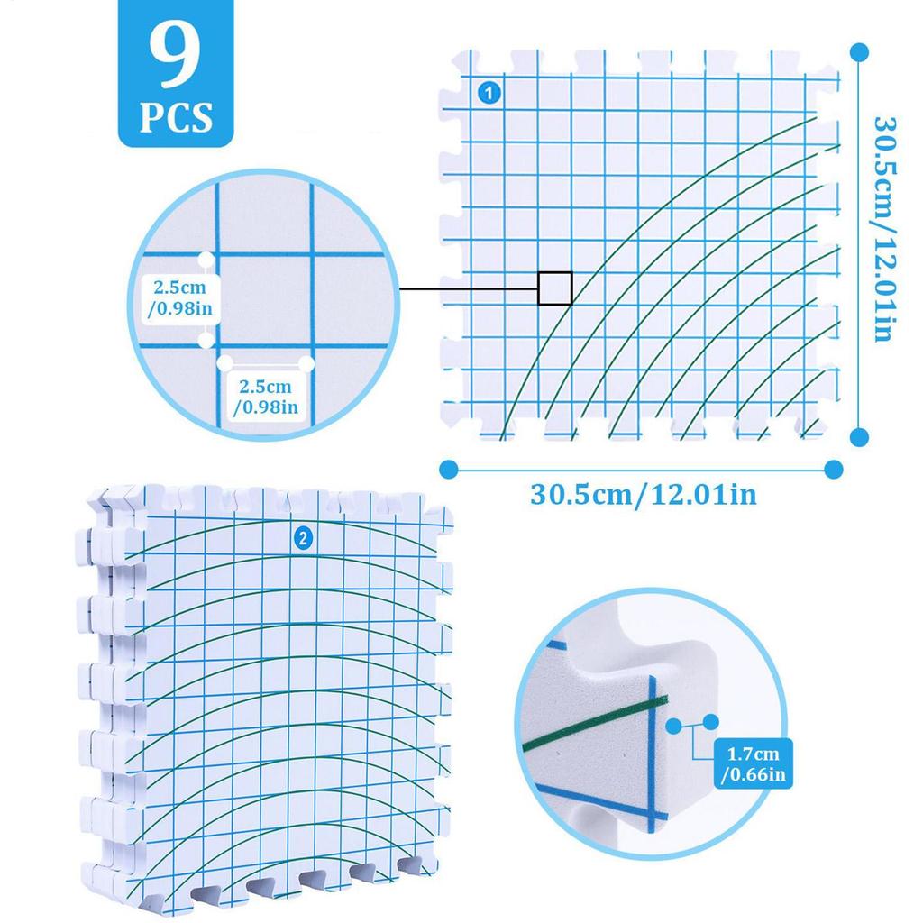 Blocking Mats Crocheting Supplies Interlocking Blocking Boards For Knitters Crocheters Fiber Artists Garments Carpets Clothes