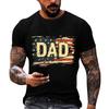 Men's Short Sleeve T Shirt Loose Fit Casual Daily Wear Patriotic Flag Print Dad Graphic Tee for Summer